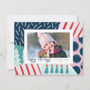 Fun Festive Cheerful Colourful Photo Holiday Card