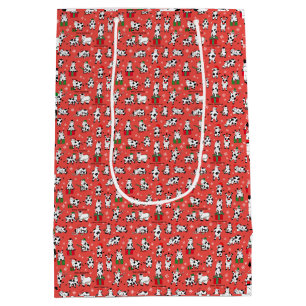 Fun Festive Christmas Cows Medium Gift Bag