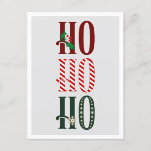 Fun Festive Christmas Ho Ho Ho Holiday Postcard
