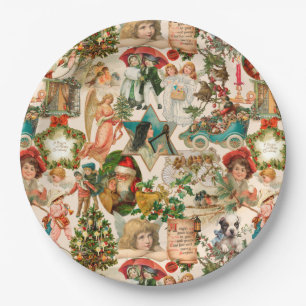 Fun, Festive & Colourful Vintage Christmas Ephemer Paper Plate