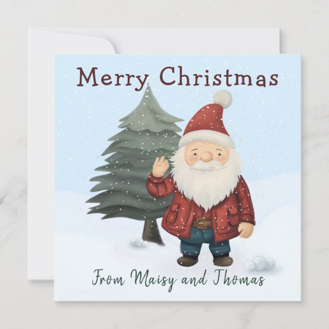 Fun Festive Enfants Carte de Noël pour les amis (Devant)