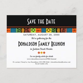 Fun Festive Family Reunion or Party Save the Date Announcement Postcard