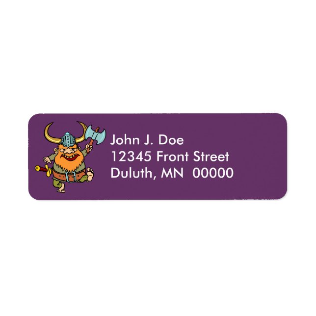 Fun & Festive Happy Viking Return Address Label (Front)