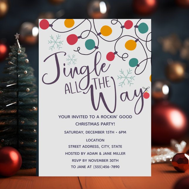 Fun & Festive "Jingle All The Way" Holiday Party Invitation (Creator Uploaded)