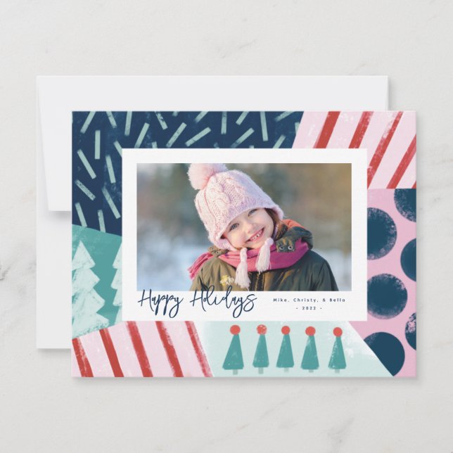 Fun Festive joyeuse couleur photo carte de vacance (Devant)