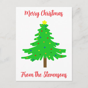 Fun Festive Merry Christmas Trees Postcard