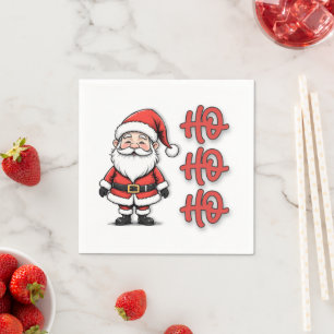 Fun Festive Santa Claus Ho Ho Ho Christmas Napkin