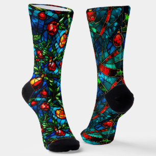 Fun Festive Stained Glass Odd Socks