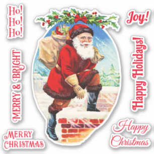 Fun Festive Vintage Santa Chimney Messages