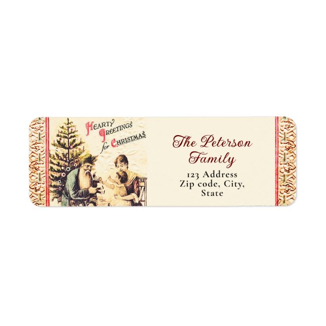 Fun Festive Vintage Victorian Santa with Family (Front)