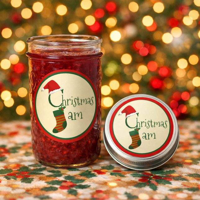 Fun Festive Whimsical Christmas Jam Sticker Label (Works for lids or the front of your jars! )