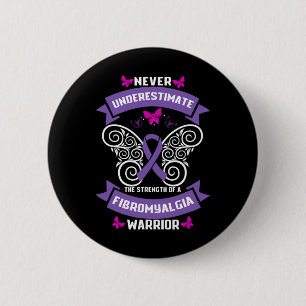 Fun Fibromyalgia Warrior Awareness 1  2 Inch Round Button