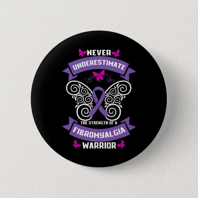 Fun Fibromyalgia Warrior Awareness 1  2 Inch Round Button (Front)