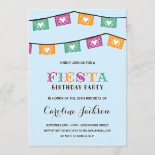 Fun Fiesta Modern Birthday Party Invitation