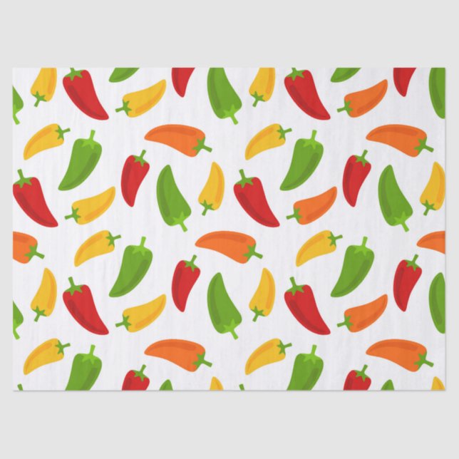 Fun Fiesta party chili pepper tissue Tissue Paper (Front)