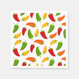 Fun Fiesta pattern pepper party napkins