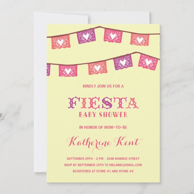 Fun Fiesta | Pink Girls Baby Shower Invitation (Front)