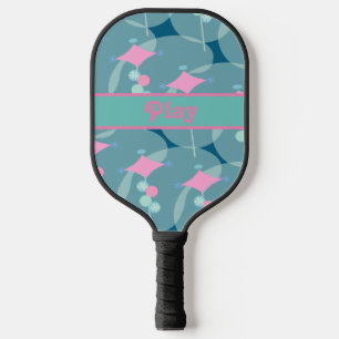 Fun Fifties Abstract Boomerang Pattern Design Pickleball Paddle