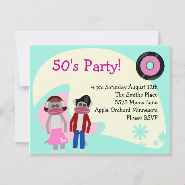 Fun Fifties Sock Monkey Shindig (Front)