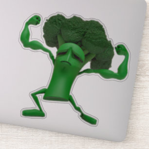 Fun Fighting Broccoli Sticker - Customizable Quirk