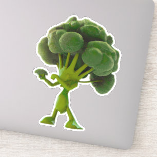 Fun Fighting Broccoli Sticker - Customizable Quirk