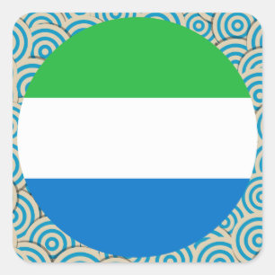 Fun Filled, Round flag of Sierra Leone Square Sticker