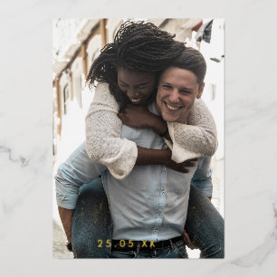 Fun Finally Photo Wedding Save the Date Gold