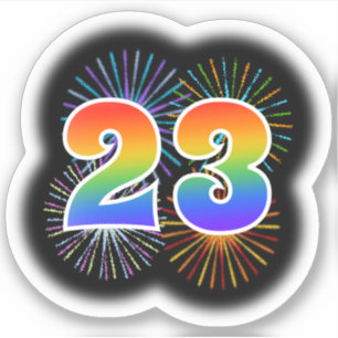 Fun Fireworks + Rainbow Pattern "23" Event #