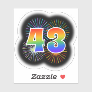 Fun Fireworks + Rainbow Pattern "43" Event #