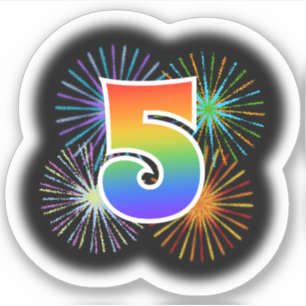 Fun Fireworks + Rainbow Pattern "5" Event #