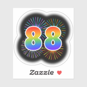 Fun Fireworks + Rainbow Pattern "88" Event #