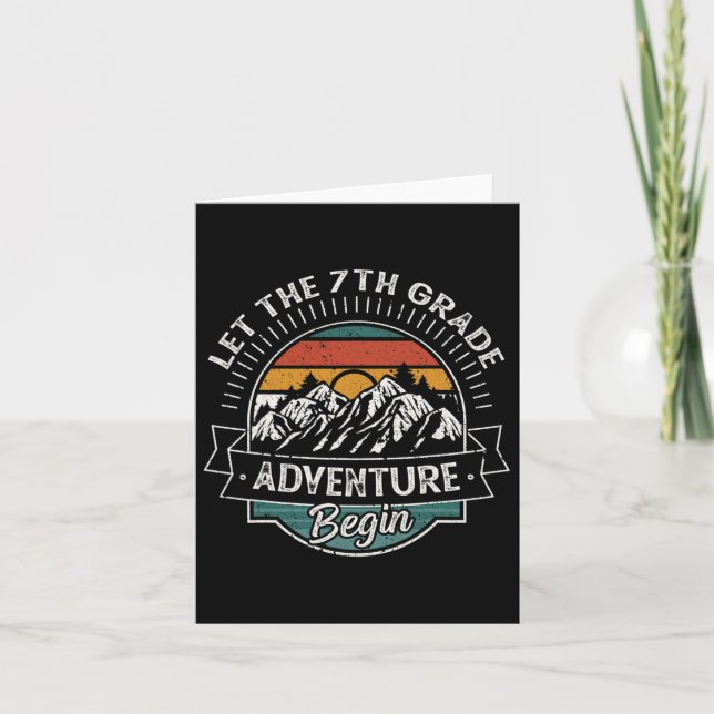 Fun First Day Of School Let The 7th Grade Adventur Card (Front)