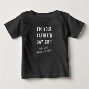 Fun First Father's Day Gift from Kids Humor Black Baby T-Shirt