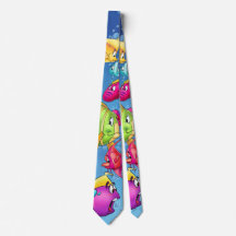 fun fish cartoon tie