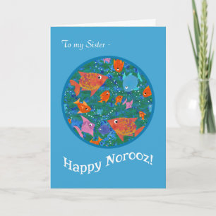 Fun Fish in the Sea Norooz Card for Sister