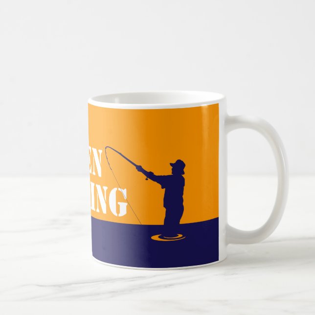Fun fishermen message: Reel men go fishing, Coffee Mug (Right)