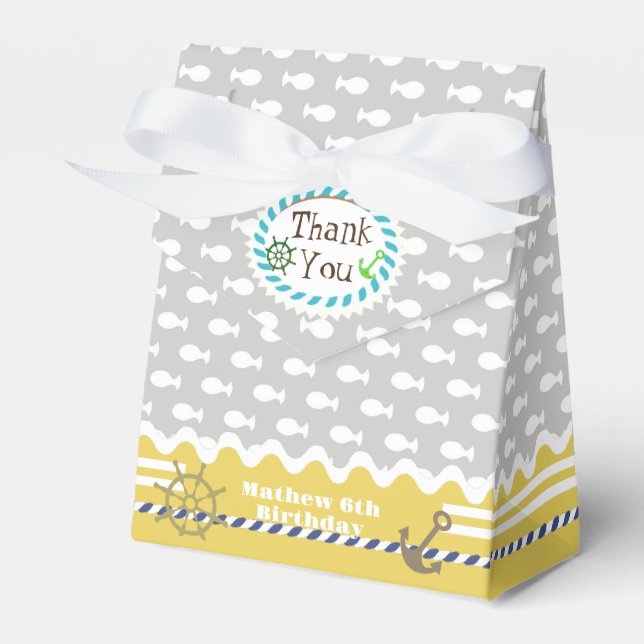 Fun Fishes Grey Favour Box (Front Side)