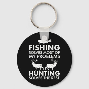 Fun Fishing And Hunting Gift Christmas Humour Hunt Keychain