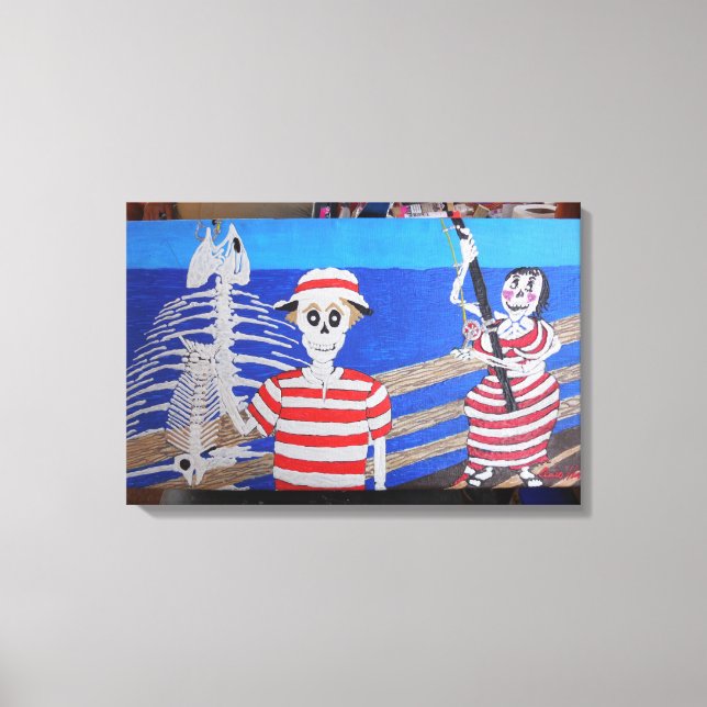 fun fishing canvas print (Front)