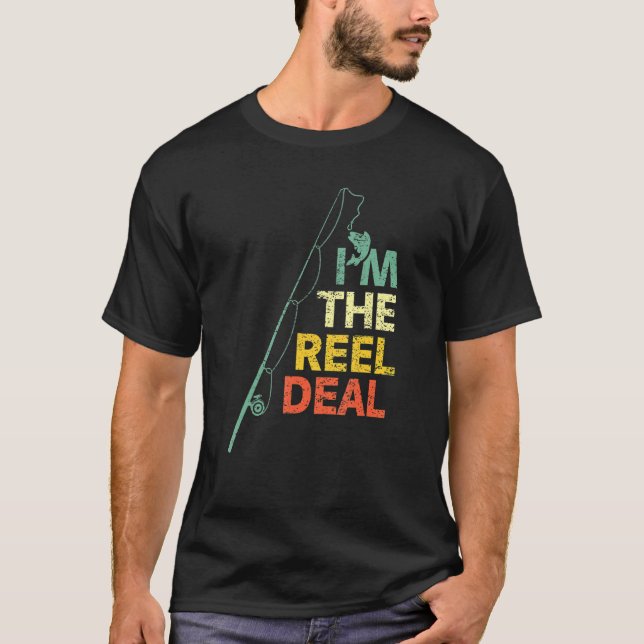 Fun Fishing  Reel Deal Cool Dad  For Fisherman T-Shirt (Front)