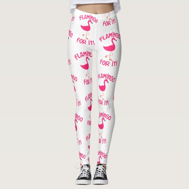Fun Flamingo for It Tropical Bird Pattern Leggings (Front)