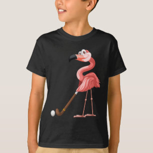 Fun Flamingo Hockey Flamingo Playing Hockey  T-Shirt