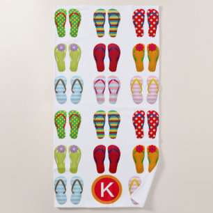 Fun Flip Flops Personalized Beach Towel