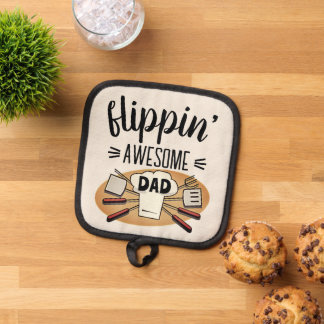 Fun Flipping Awesome Dad BBQ Pot Holder