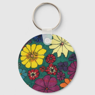 "Fun Floral #1" Floral Keychain