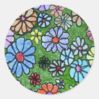 "Fun Floral #2" Floral Sticker