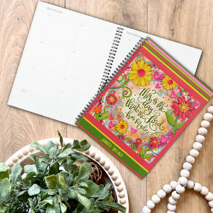 Fun Floral Bible Verse Cheerful Inspirivity  Planner
