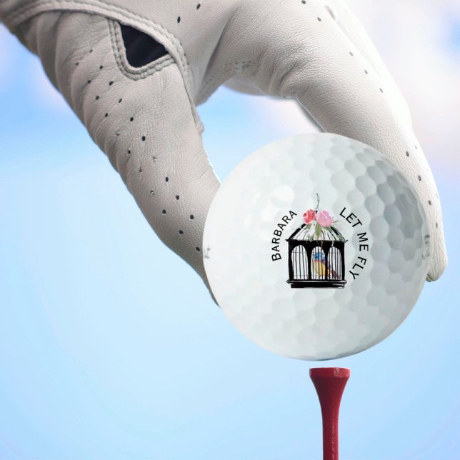 Fun Floral Custom Message Name  Golf Balls (Creator Uploaded)