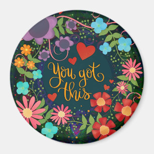 Fun Floral Heart Inspiring Quote Inspirivity Magnet