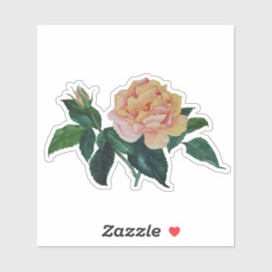 Fun Floral Watercolor Peace Rose Gift Sticker